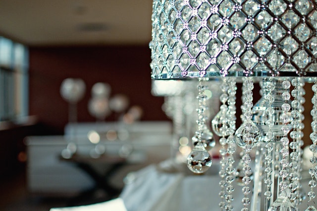 World's Most Expensive Hotels Close-up of an expensive lampshade in a luxury hotel